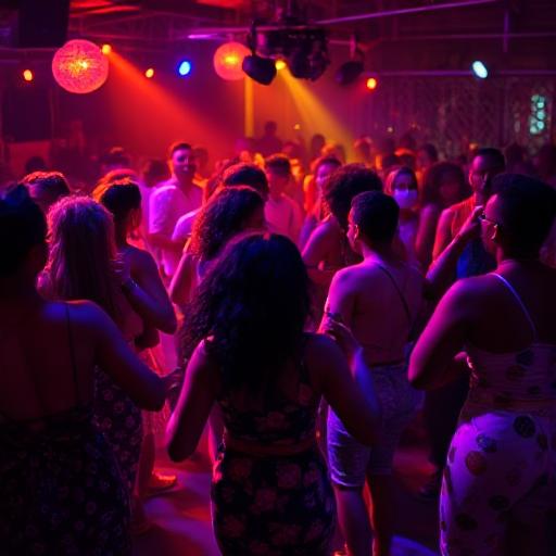 DJ mixing Afrobeat and Amapiano in a vibrant club setting