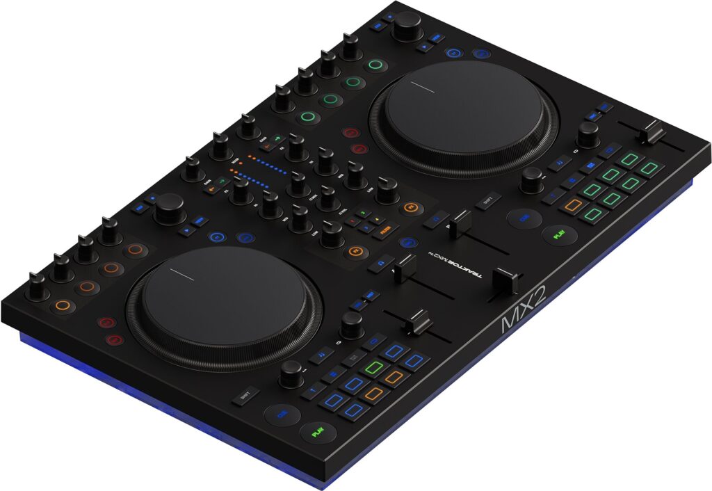 Traktor MX2 RGB performance pads and mixer section