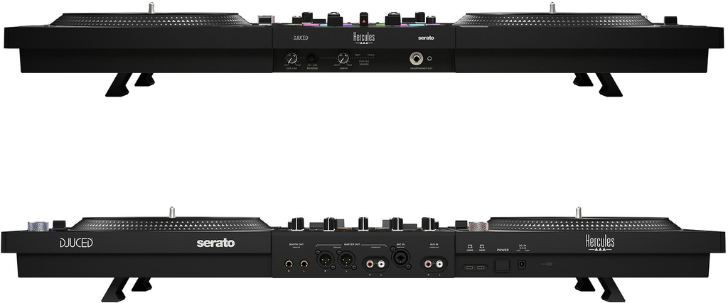 Hercules DJControl T10 rear and front panel inputs and outputs